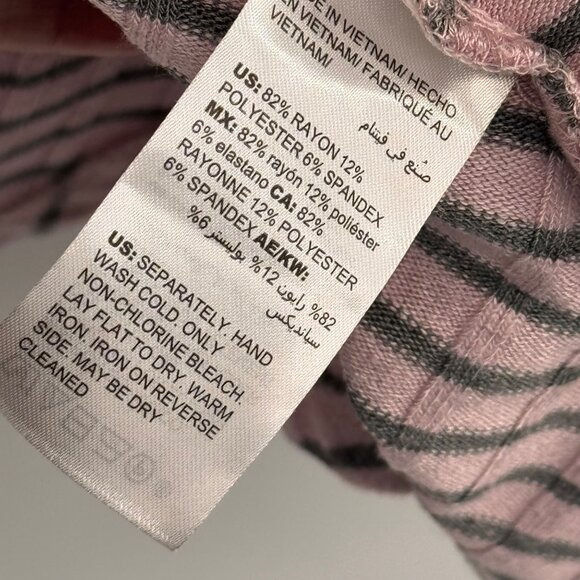 Chicos 3 Zenergy 2 pc Pink Gray Striped  Cardigan knit  top tank Womens Size XL - Picture 4 of 13